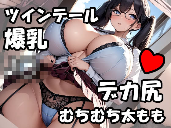 [同人]「階段でデカ尻むちむち太ももとパンツを見せてくる爆乳ツインテールJK」(熟めろん)