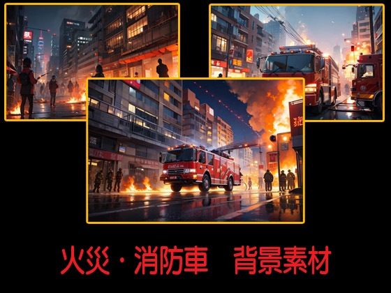 [同人]「火災・消防車  背景素材」(豊川内角)