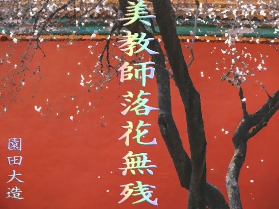 美教師落花無残