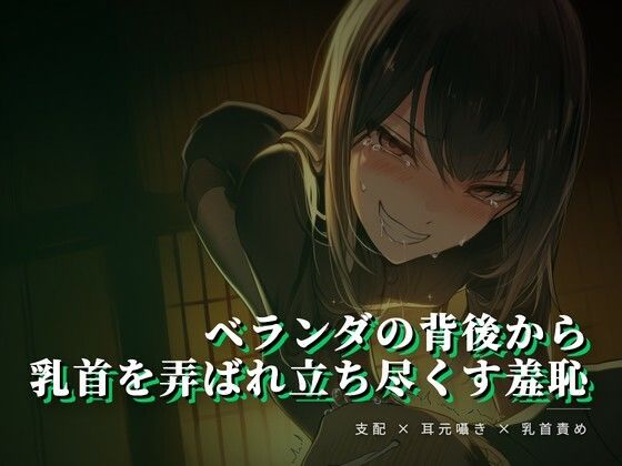 ベランダの背後から乳首を弄ばれ立ち尽くす羞恥