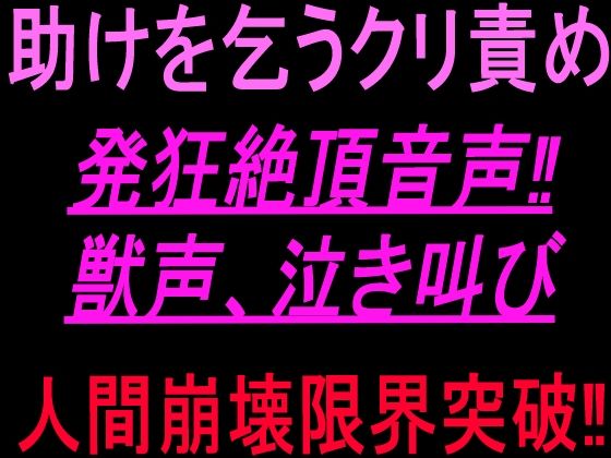 助けを乞うクリ責め発狂絶頂音声!!獣声、泣き叫び、人間崩壊限界突破!!
