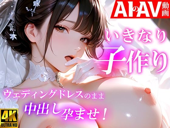 【AIのAV動画】いきなり子作り ウェディングドレスのまま中出し孕ませ!