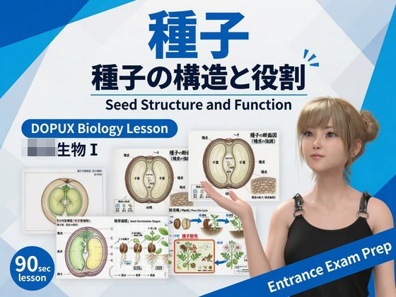 【▲20】一ノ瀬廻里 大学に進学し強豪予備校『DOPUX(ドピュックス』で生物I,IIを教える名物講師に!(Vol.036:種子)