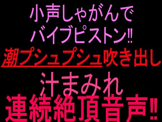 小声しゃがんでバイブピストン！！潮プシュプシュ吹き出し、汁まみれ連続絶頂音声！！
