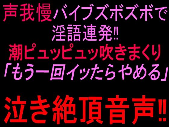 [同人]「声我慢バイブズボズボで淫語連発！！潮ピュッピュッ吹きまくり「もう一回イッたらやめる」泣き絶頂音声！！」(絶頂ひとりオナ子)