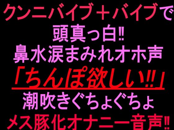クンニバイブ+バイブで頭真っ白!!鼻水涙まみれオホ声「ちんぽ欲しい!!」潮吹きぐちょぐちょメス豚化オナニー音声!!
