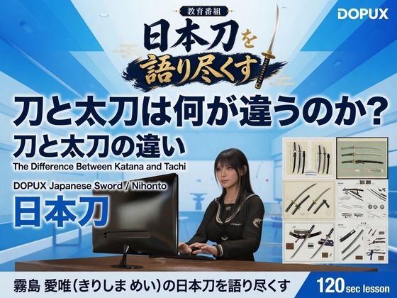 パンチラガチャ★霧島 愛唯(きりしま めい)『日本刀を語り尽くす』第1章-まず「日本刀とは何か」を知る(003-刀と太刀は何が違うのか?)