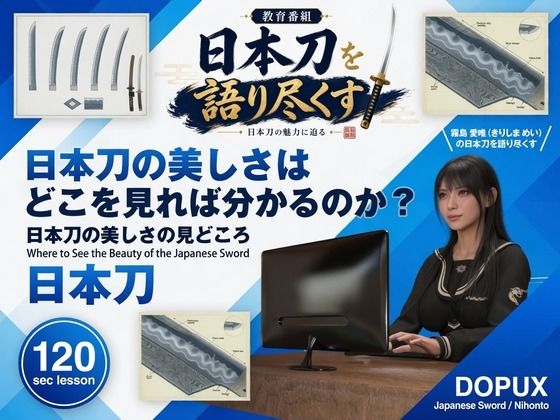 [同人]「パンチラガチャ★霧島 愛唯（きりしま めい）『日本刀を語り尽くす』第1章-まず「日本刀とは何か」を知る（009-日本刀の美しさはどこを見れば分かるのか？）」(Ozone_Layer)