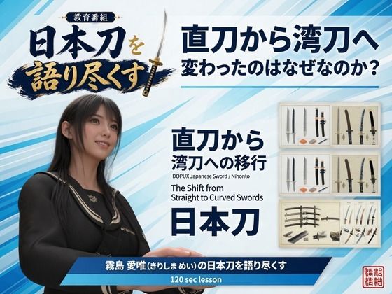 [同人]「パンチラガチャ★霧島 愛唯（きりしま めい）『日本刀を語り尽くす』第1章-まず「日本刀とは何か」を知る（012-直刀から湾刀へ変わったのはなぜなのか？）」(Ozone_Layer)