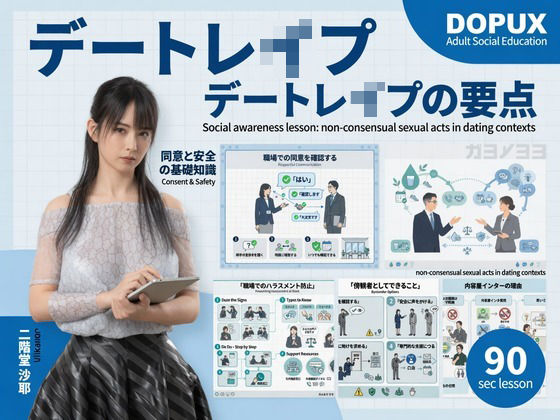[同人]「【△20】パンチラガチャ★二階堂 沙耶 大学に進学し強豪予備校『DOPUX（ドピュックス）』で社会人向け講座（性犯罪）を教える名物講師に！（Vol.035:デートレ●プ）」(Libido-Labo)