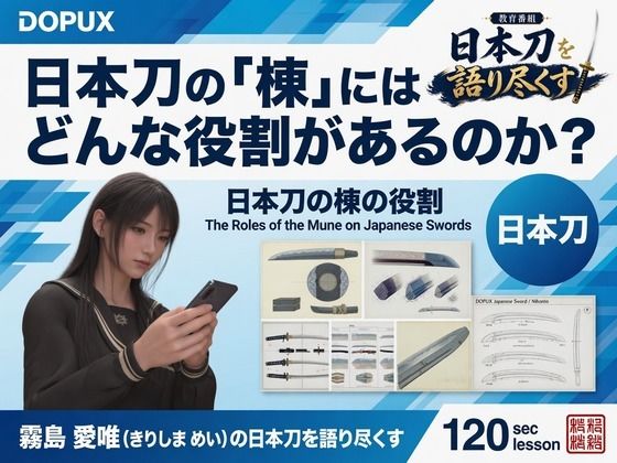 [同人]「パンチラガチャ★霧島 愛唯（きりしま めい）『日本刀を語り尽くす』第1章-まず「日本刀とは何か」を知る（021-日本刀の「棟」にはどんな役割があるのか？）」(Ozone_Layer)