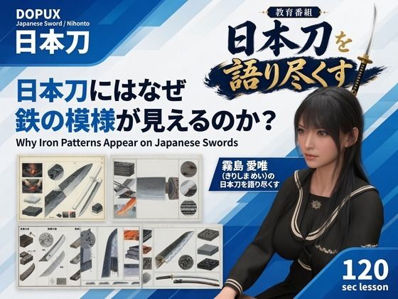 [同人]「パンチラガチャ★霧島 愛唯（きりしま めい）『日本刀を語り尽くす』第1章-まず「日本刀とは何か」を知る（023-日本刀にはなぜ鉄の模様が見えるのか？）」(Ozone_Layer)