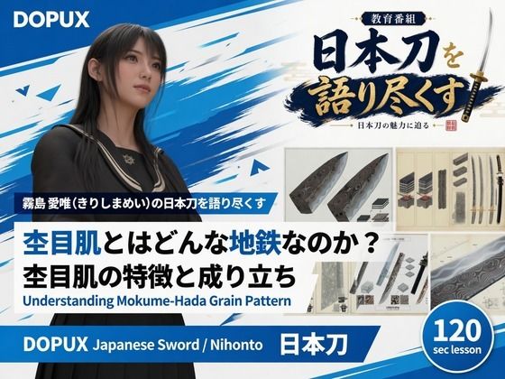パンチラガチャ★霧島 愛唯(きりしま めい)『日本刀を語り尽くす』第1章-まず「日本刀とは何か」を知る(028-杢目肌とはどんな地鉄なのか?)