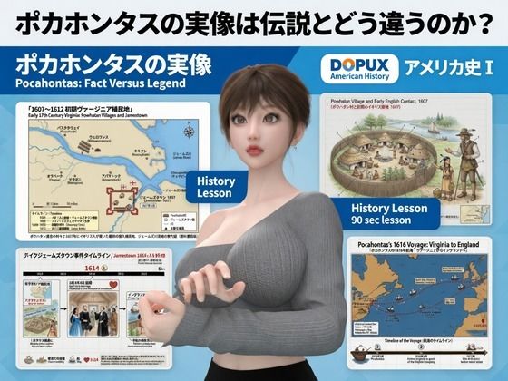 パンチラガチャ★西陣郁奈(にしじんかな)強豪予備校『DOPUX(ドピュックス)』で大学受験生向け講座(世界史)を教える名物講師!(Vol.028:ポカホンタスの実像は伝説とどう違うのか?)